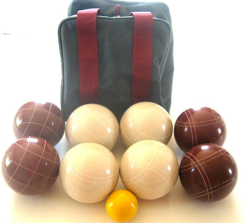 EPCO 110mm Tournament quality Bocce Set, Red/White Balls - Bag included
