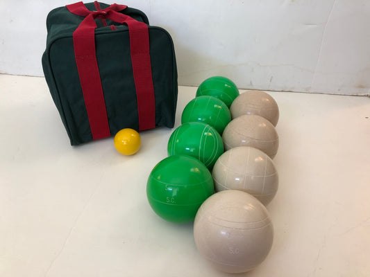 Engraved EPCO 110mm Green and White Tournament Quality Bocce Glo Set- Bag included
