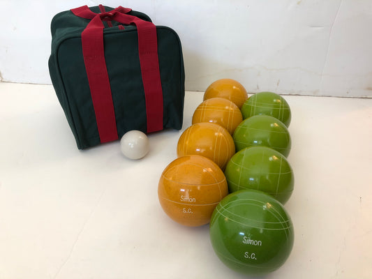 Engraved EPCO 110mm Gold and Lime Green Tournament Quality Bocce Glo Set- Bag included