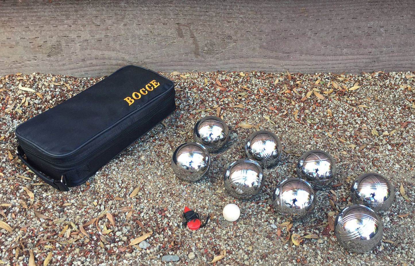 73mm Metal Bocce/Petanque with 8 Silver Balls and Black Bag