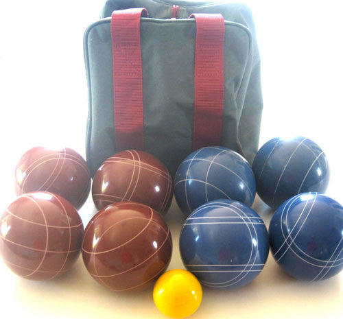 EPCO 110mm Tournament quality Bocce Set, Red and Blue Balls - Bag Included