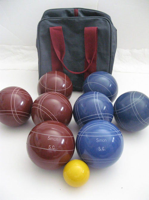 Engraved Bocce package - 110mm EPCO Red and Blue balls
