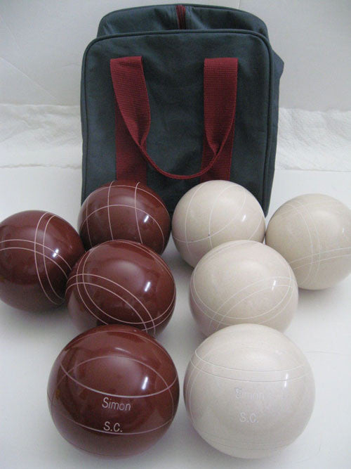 Engraved Bocce package - 110mm EPCO Red and White balls