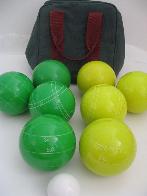 Engraved Bocce package - 110mm EPCO yellow and Green balls