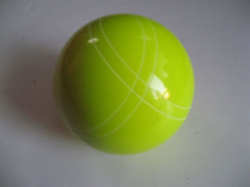 Replacement EPCO 110mm yellow Bocce Ball with Close Curvey stripes.