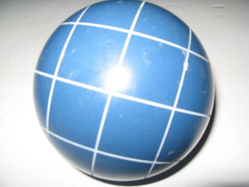 Replacement EPCO 110mm Blue Bocce Ball with Criss Crossed stripes.