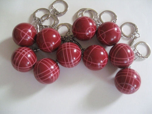Bocce Ball Key Chains - 10 all red