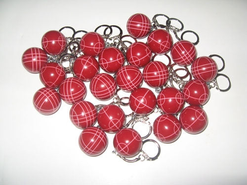 Bocce Ball Key Chains - 25 pack all red