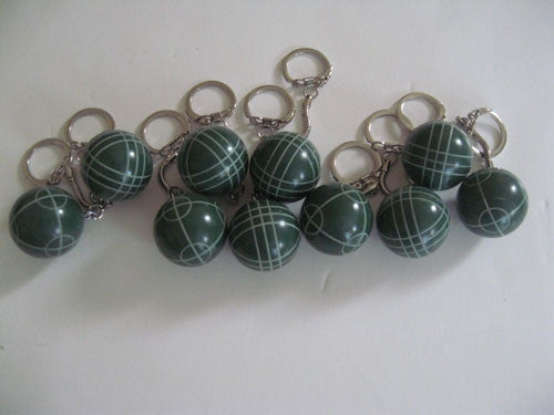 Bocce Ball Key Chains - 10 pack all green