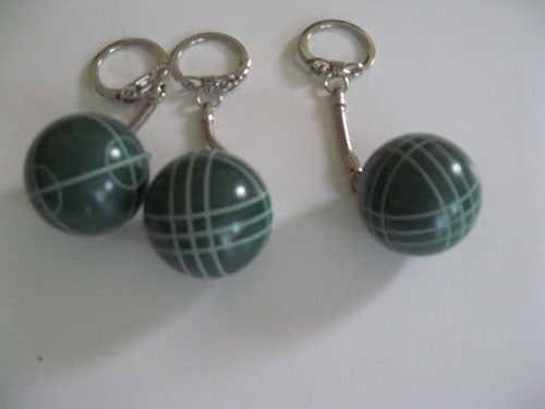 Bocce Ball Key Chains - 3 pack all green