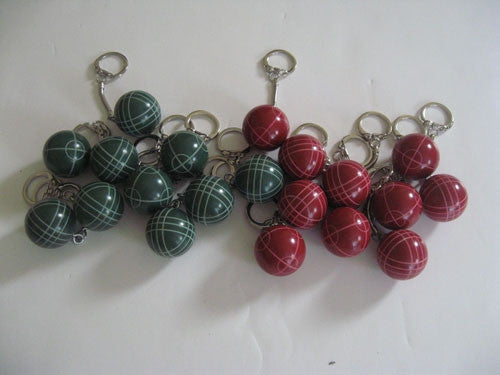 Bocce Ball Key Chains - 20 pack 10 reds and 10 greens