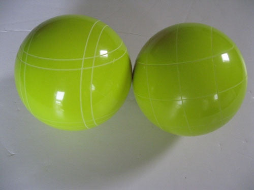 Replacement EPCO 110mm Yellow Bocce Balls with mix of stripes - Pack of 2