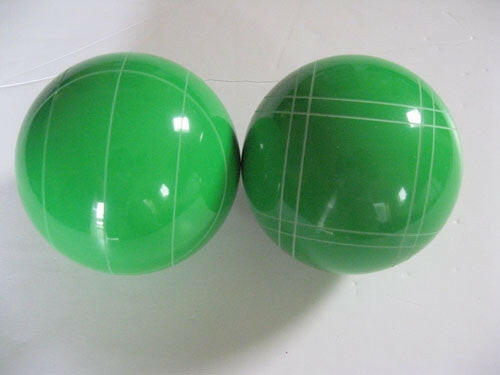 Replacement EPCO 110mm Light Green Bocce Balls with mix of stripes - pack of 2.