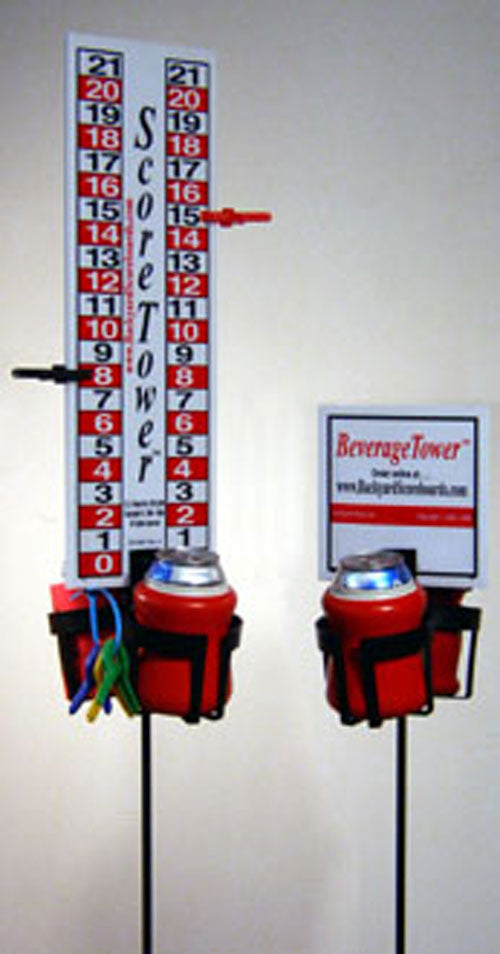 Portable Bocce Scoreboard Combo with Drink Holders and Tailgate