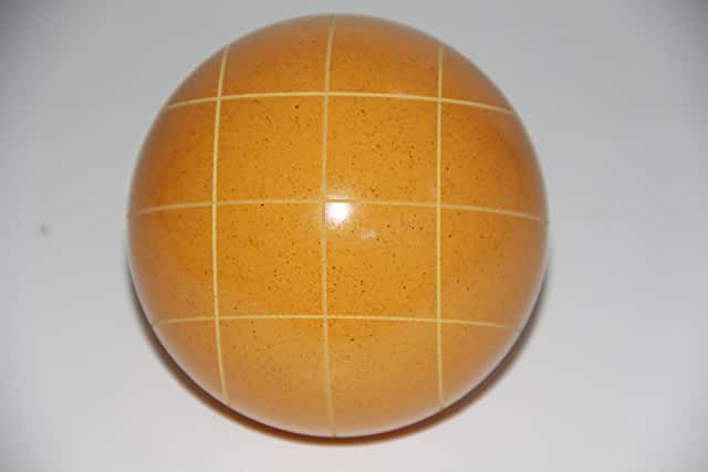 Replacement EPCO Bocce Ball with Criss Cross stripes - single RUSTIC Yellow 110mm
