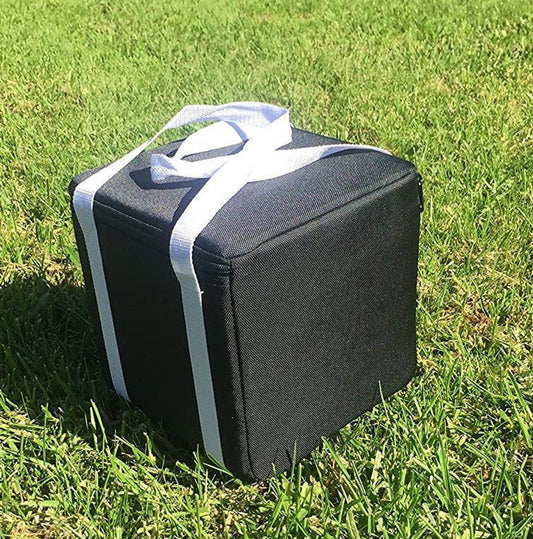 Heavy Duty Bocce Bag - Black with White Handles