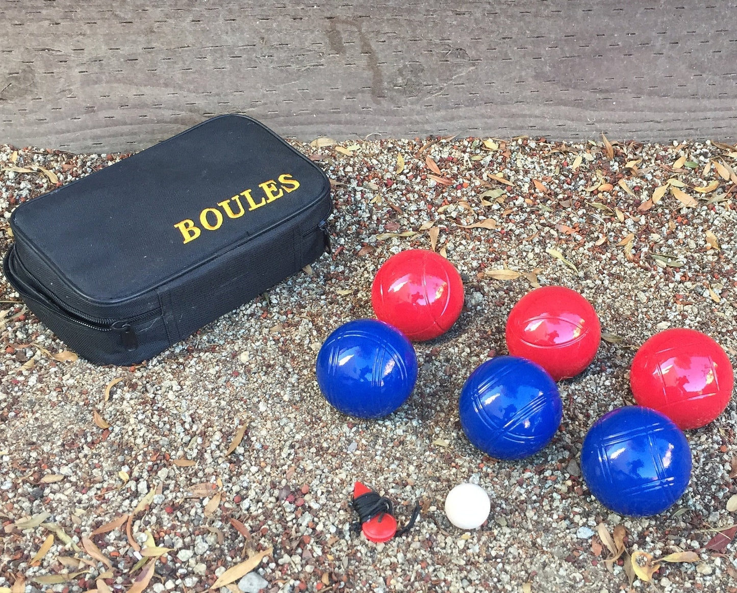 73mm Metal Boules Set with 6 Red and Blue Balls and Black Bag