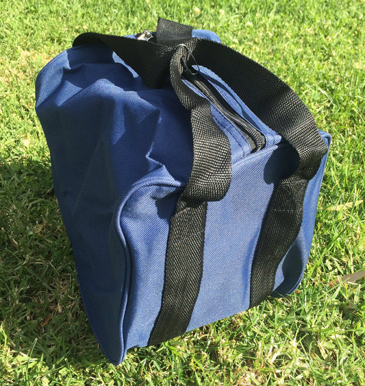 Heavy Duty Nylon Bocce Bag - Blue with Black Handles