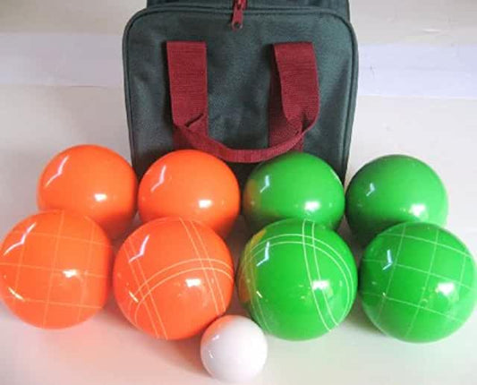 EPCO 110mm Tournament quality Bocce Set, Orange/Light Green Balls - Bag included.