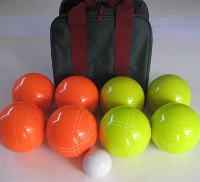 EPCO 110mm Tournament quality Bocce Set, Orange/Yellow Balls - Bag included.