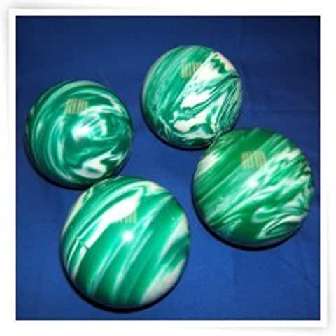 Epco Premium Quality 4 Ball 107mm Tournament Bocce Set - Marbled Green/White