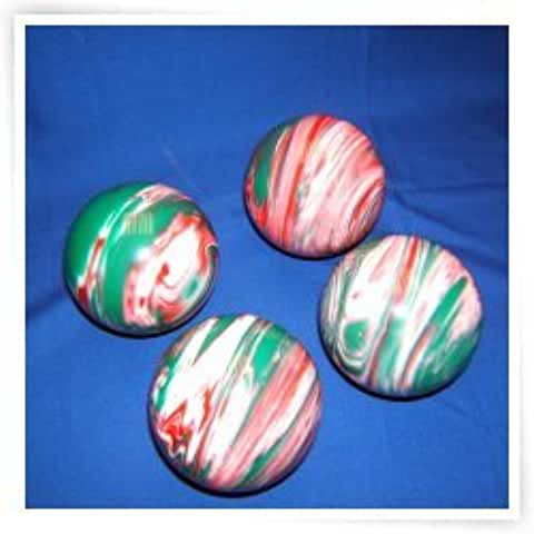 Epco Premium Quality 4 Ball 107mm Tournament Bocce Set - Marbled Red/White/Green