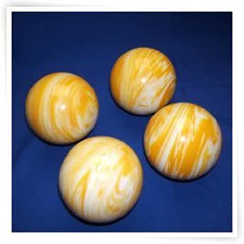 Epco Premium Quality 4 Ball 107mm Tournament Bocce Set - Marbled Yellow/White