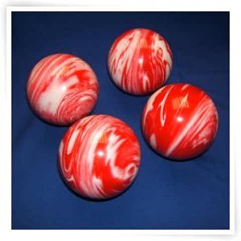 Premium Quality EPCO 4 Ball 107mm Tournament Bocce Set - Marbled Red/White