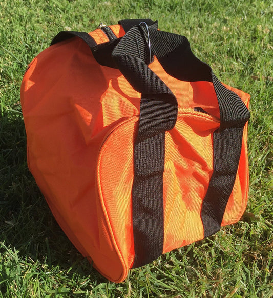Heavy Duty Nylon Bocce Bag - Orange with Black Handles