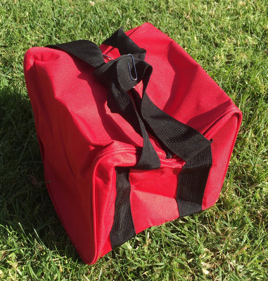 Heavy Duty Nylon Bocce Bag - Red with Black Handles