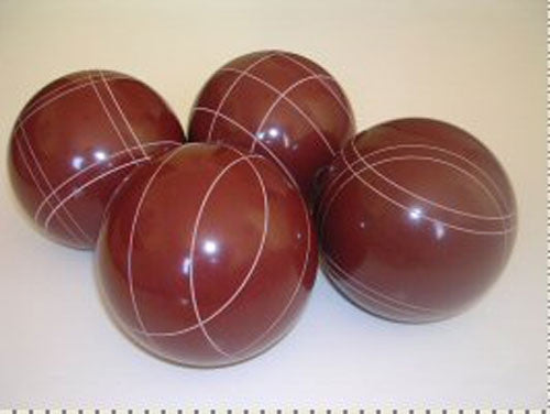 EPCO 110mm 4 pack Bocce Balls red balls and mix of striping