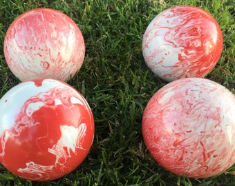 Choose from 9 colors: 107mm Family 4 pack Marble Bocce Balls