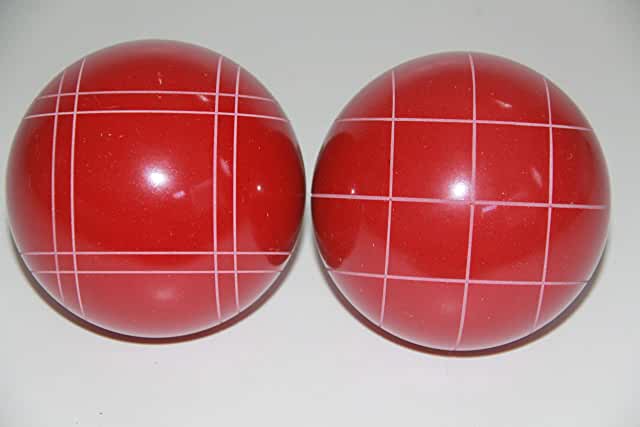 Replacement 2 Pack - EPCO Bocce Balls with Criss Cross and Close Curvey stripes - RUSTIC Red 110mm