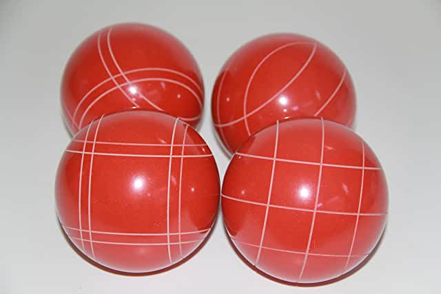 EPCO 110mm 4 pack Bocce Balls rustic orange Criss Cross and Close Curvey stripes
