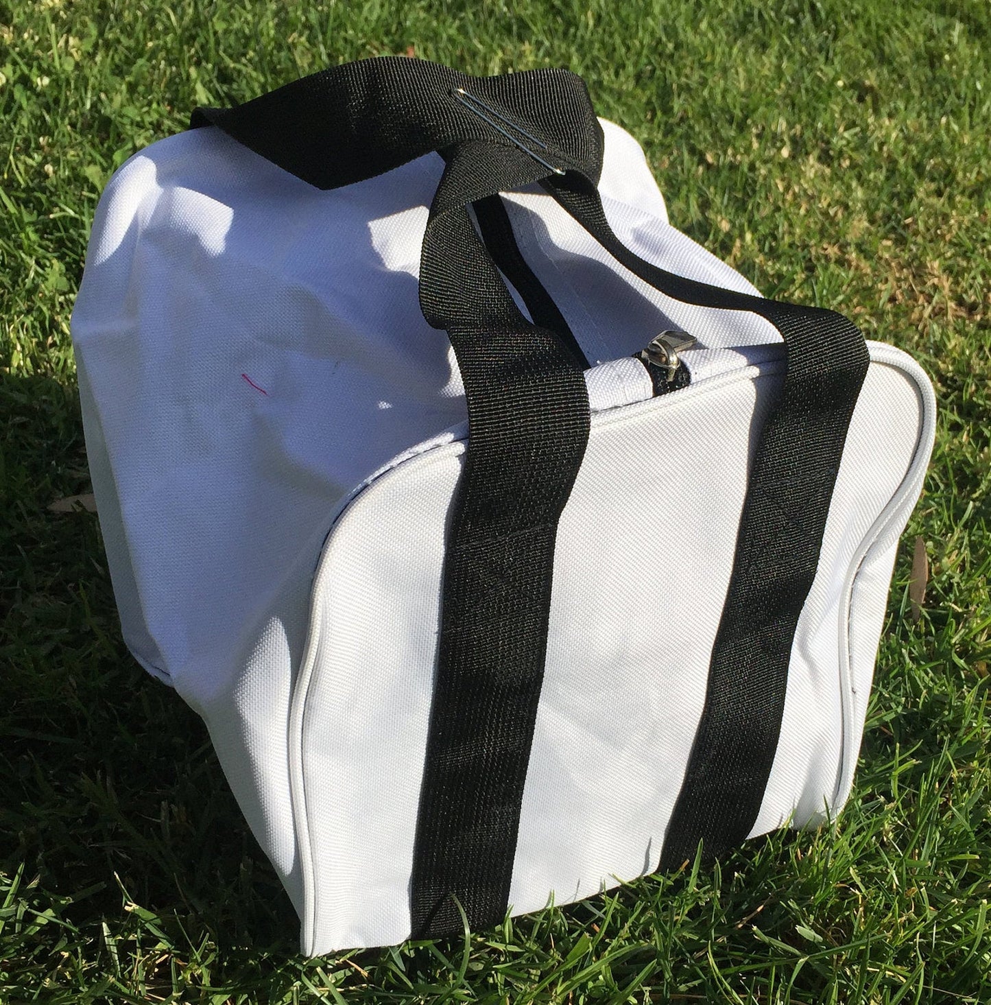 Heavy Duty Nylon Bocce Bag - White with Black Handles