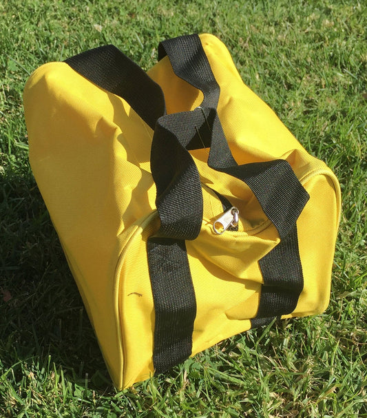 Heavy Duty Nylon Bocce Bag - Yellow with Black Handles